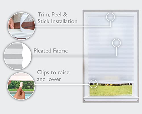 Redi Shade No Tools Original Light Filtering Pleated Fabric Shade White for Home Decor, 36" W x 72" L, 1 Pack  
Redi Sha