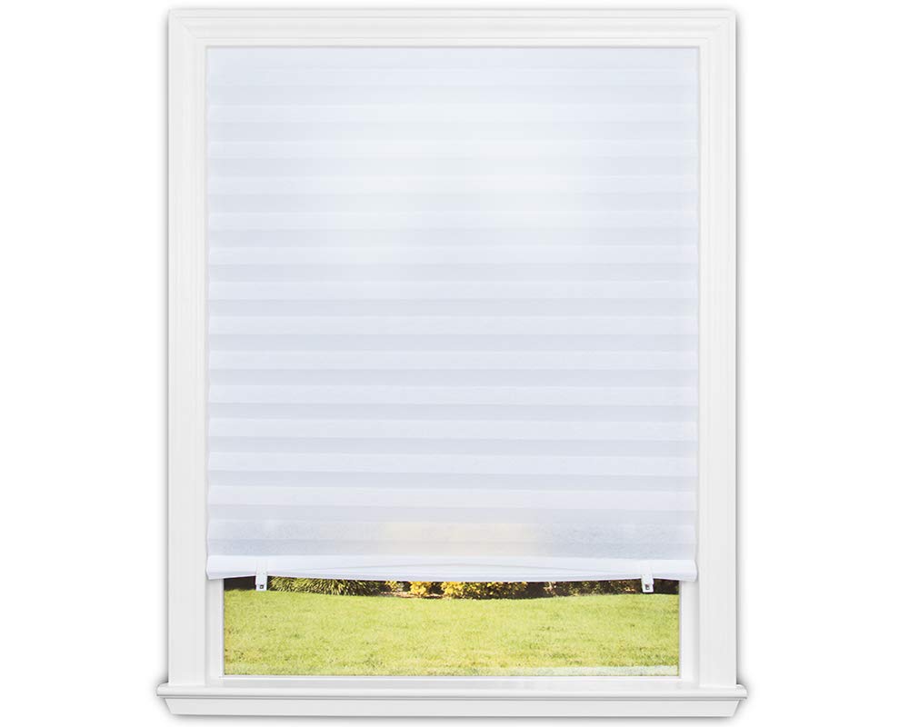 Redi Shade No Tools Original Light Filtering Pleated Fabric Shade White for Home Decor, 36" W x 72" L, 1 Pack  
Redi Sha