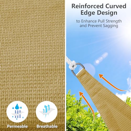 12'x16' Rectangle Sun Shade Sail, UV Block Permeable Shade for Backyard Garden Patio
12'x16' Rectangle Sun Shade Sail, O